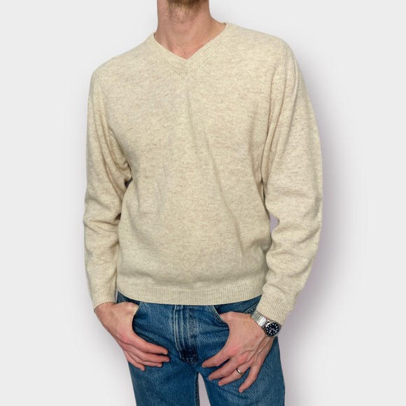 Preswick & Moore Heathered‎ Light Tan Wool Sweater - Picture 1 of 5